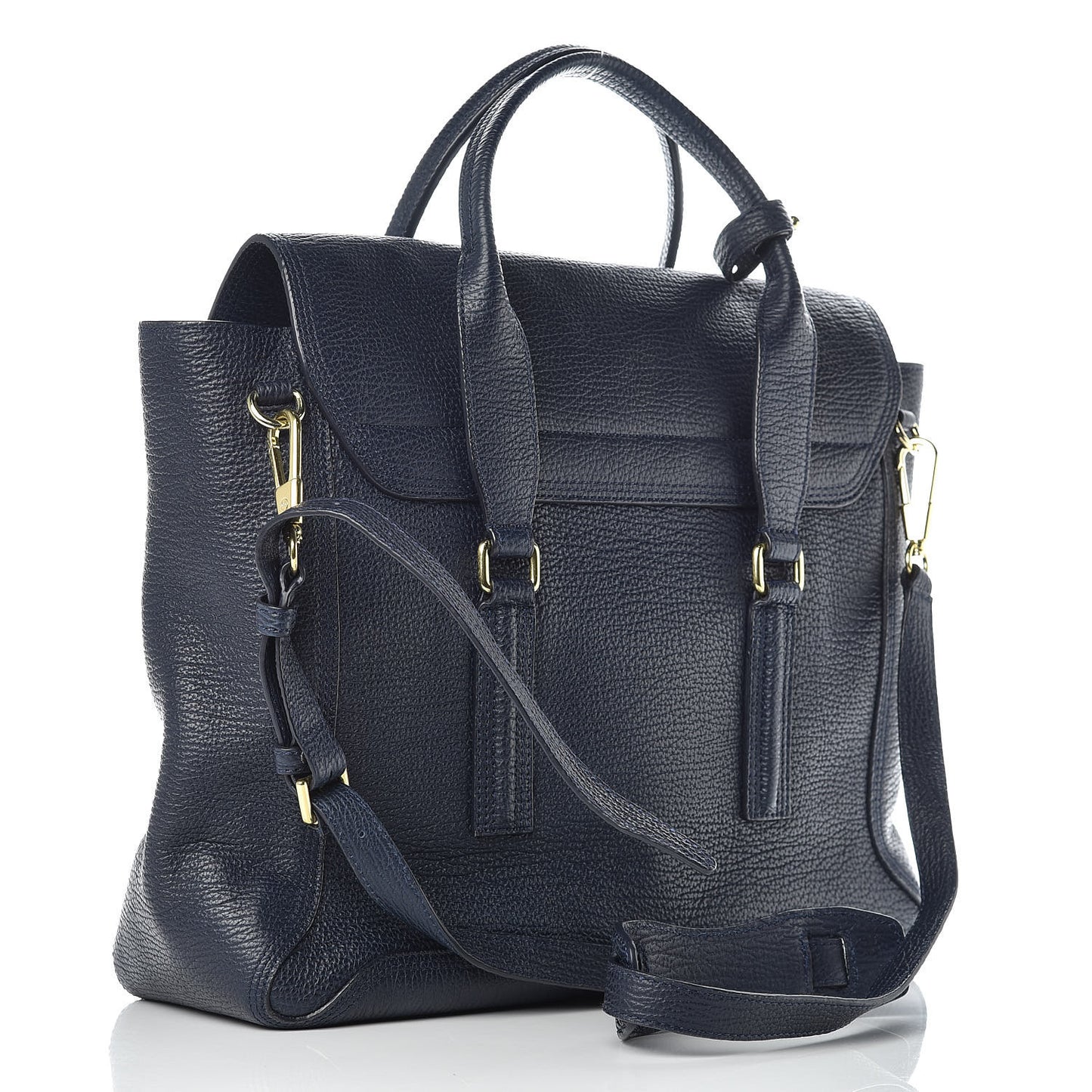 3.1 Textured Calfskin Large Pashli Satchel Ink