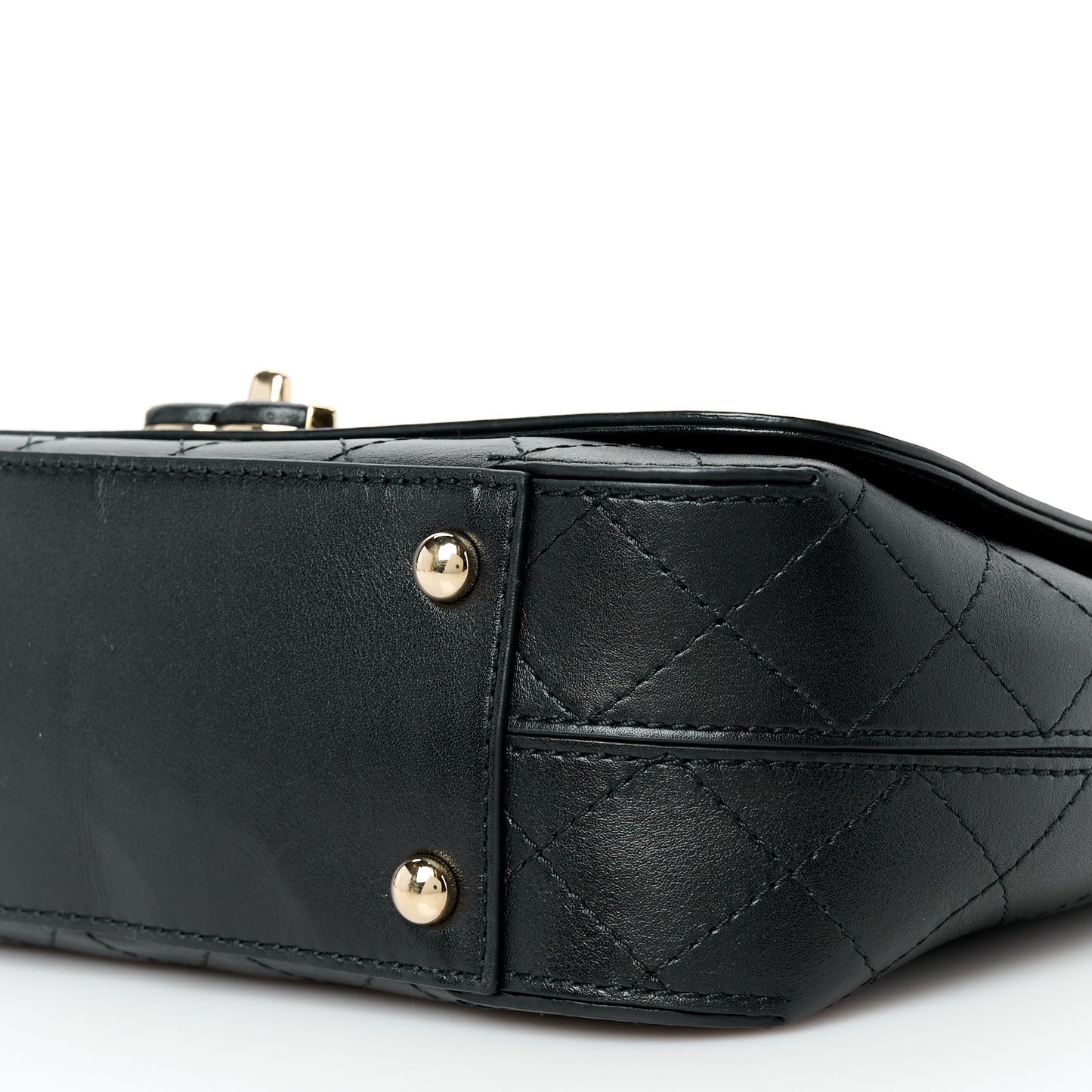 Calfskin Stitched CC Case Flap Bag Black