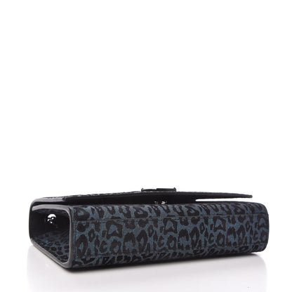 Saint Laurent Glitter Leopard Small Monogram Kate Satchel Blue 4 of 9