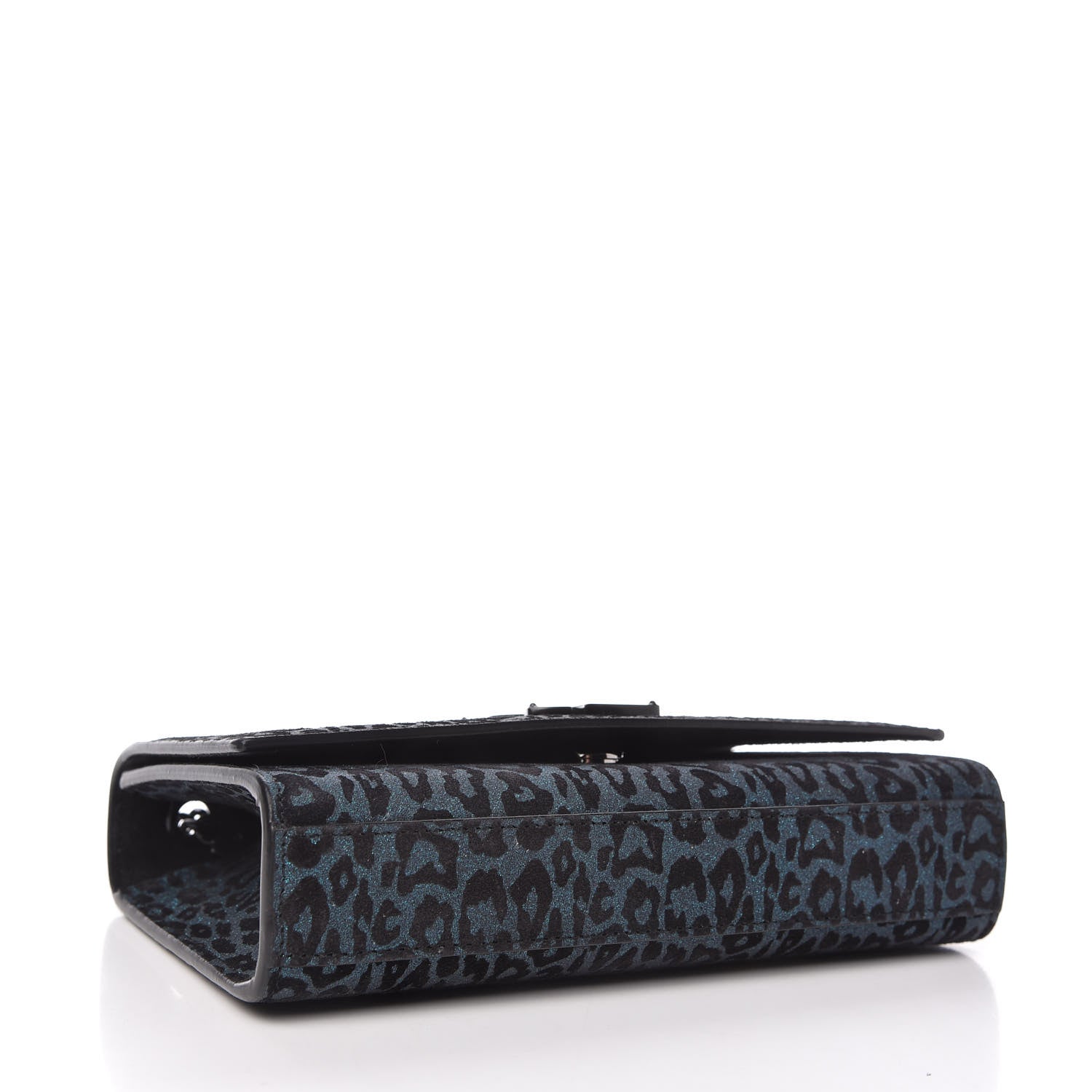 Saint Laurent Glitter Leopard Small Monogram Kate Satchel Blue 4 of 9