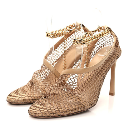 Bottega Veneta Mesh Nappa Chunky Chain Sandals 39.5 Beige Pony 3 of 8