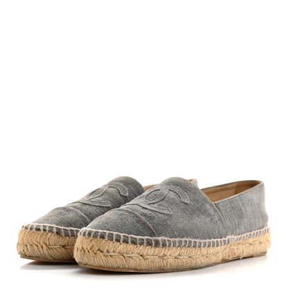Chanel Striated Suede Espadrilles 37 Dark Grey 4 of 12