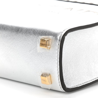 Fendi Vitello Catalan Mirror Plexiglass Mini Fendi Sunshine Shopper Tote Argento 10 of 12