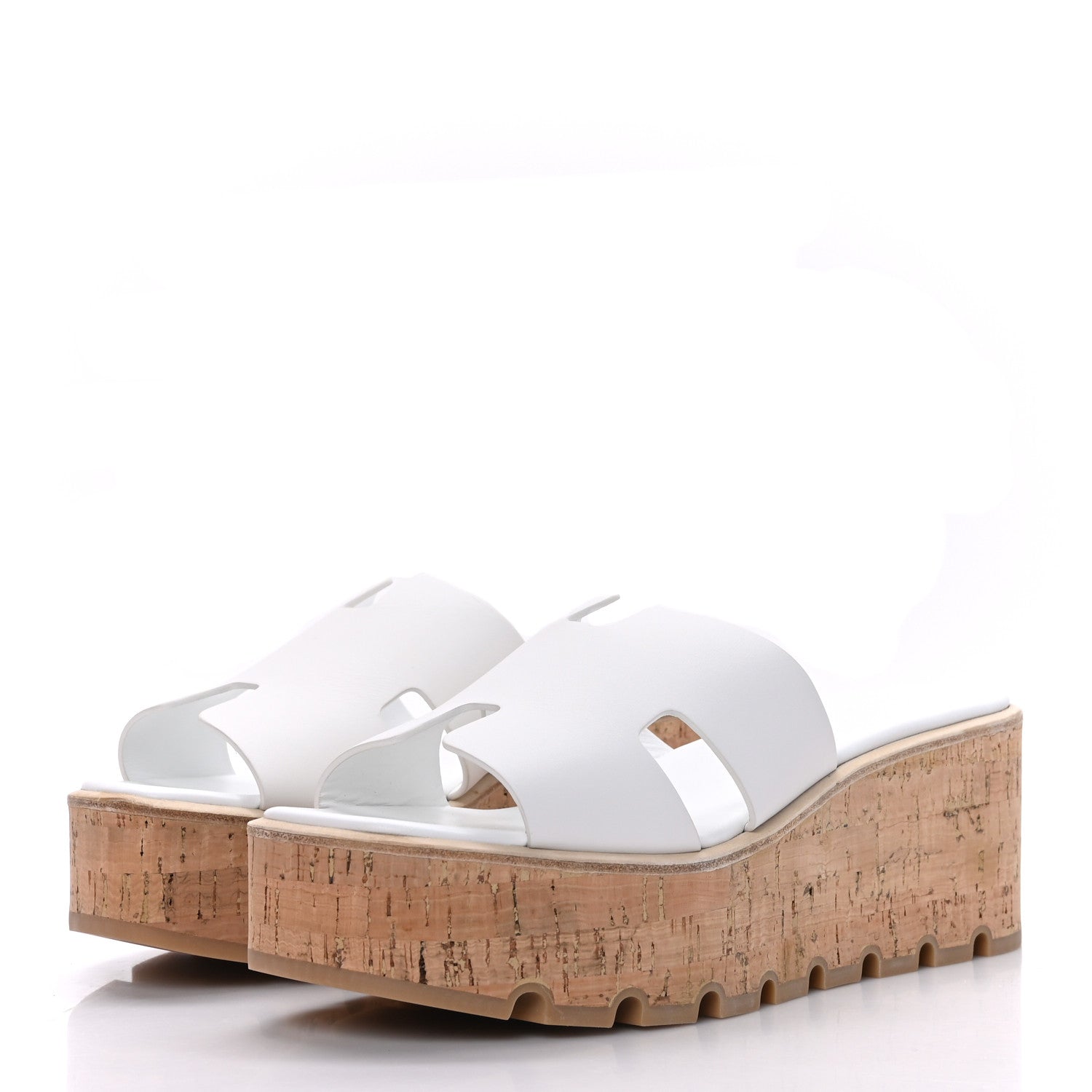 Hermes Calfskin Cork Eze 30 Sandals 41 White 3 of 9