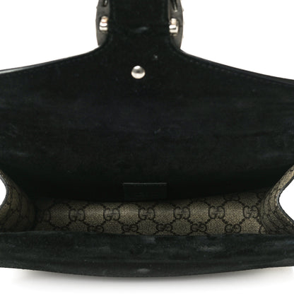 Gucci GG Supreme Monogram Suede Crystal Small Dionysus Shoulder Bag Beige Ebony Black 5 of 13