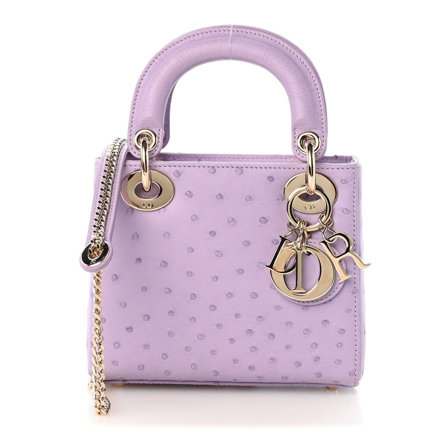Ostrich Mini Lady Dior Purple