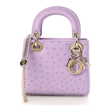 Christian Dior Ostrich Mini Lady Dior Purple 1 of 10