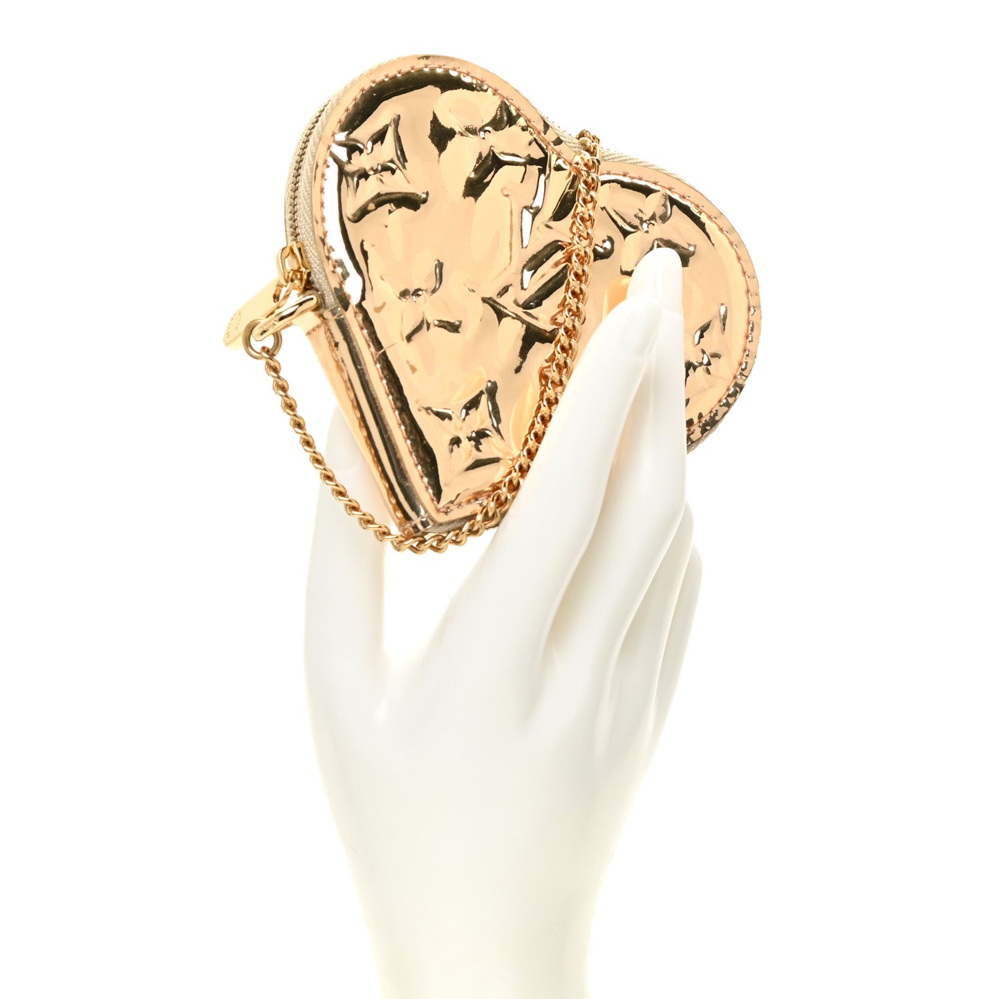 Monogram Miroir Heart Coin Purse Gold