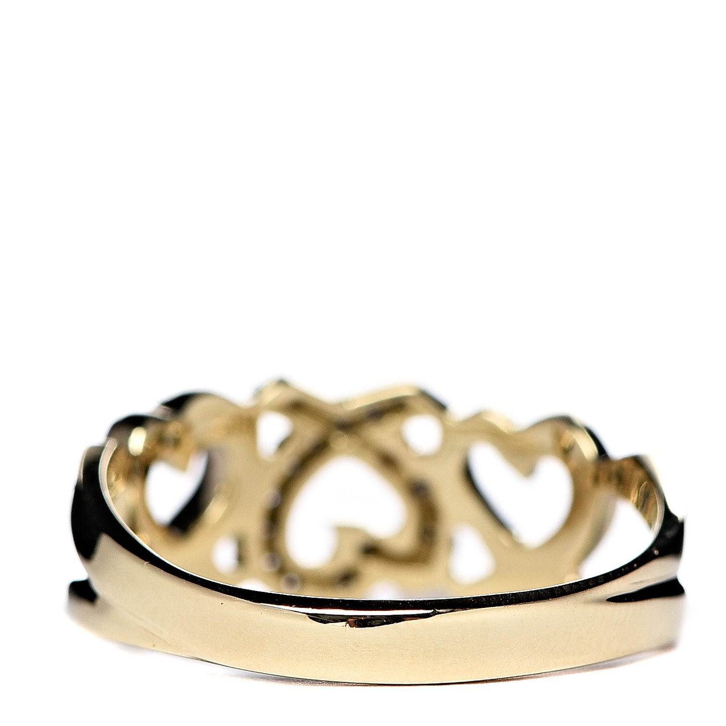 18K Yellow Gold Diamond Paloma Picasso Loving Heart Band Ring 57 8