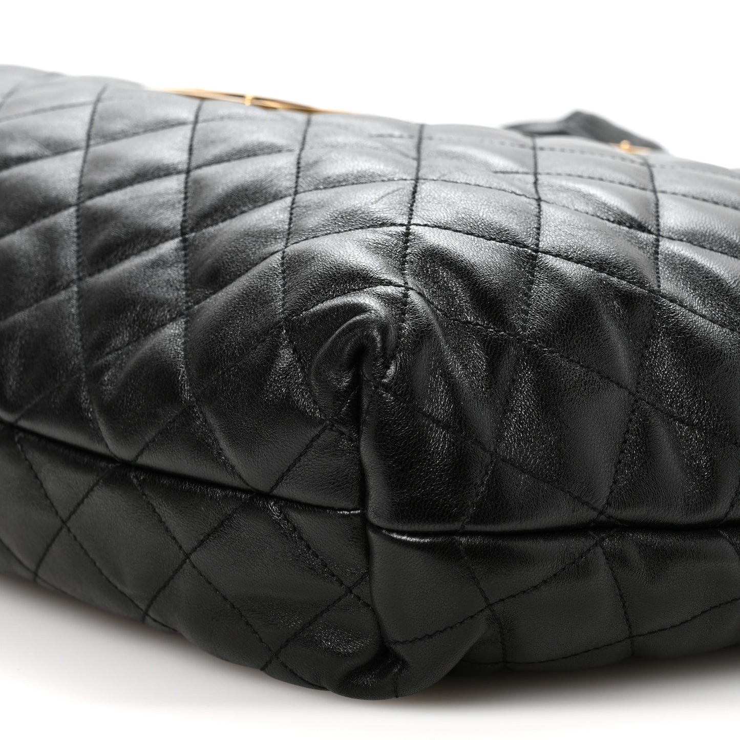 Lambskin Quilted Maxi Icare Shopping Tote Black