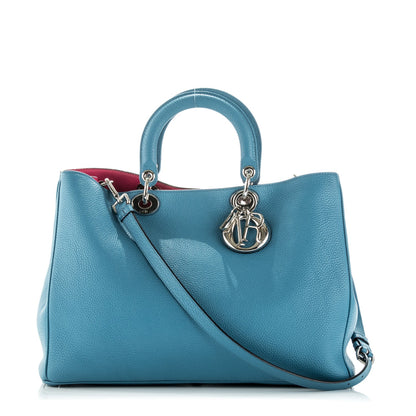 Christian Dior Bullcalf Large Diorissimo Tote Blue 1 of 10