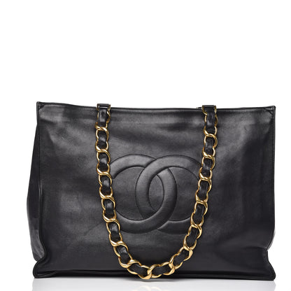 Chanel Lambskin CC Tote Black 1 of 14