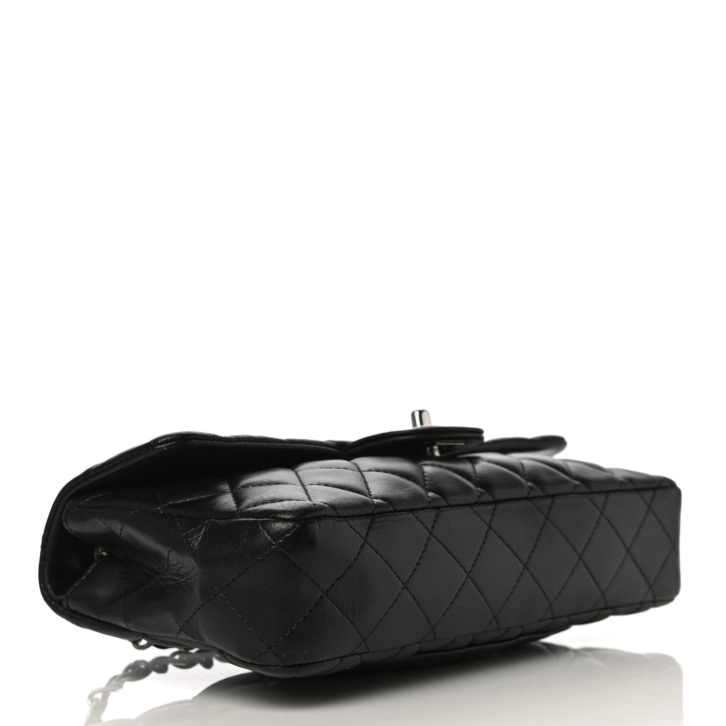 Lambskin Quilted East West Flap Black