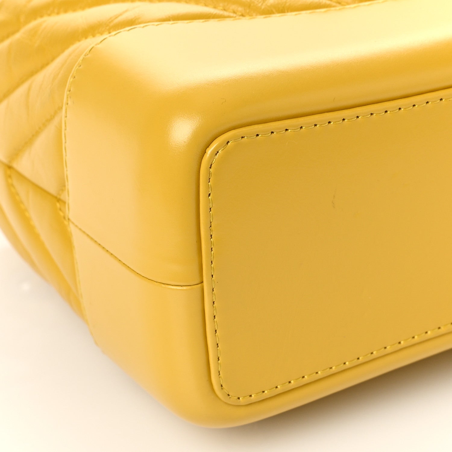 Chanel Aged Calfskin Chevron Quilted Small Gabrielle Backpack Yellow 8 of 13