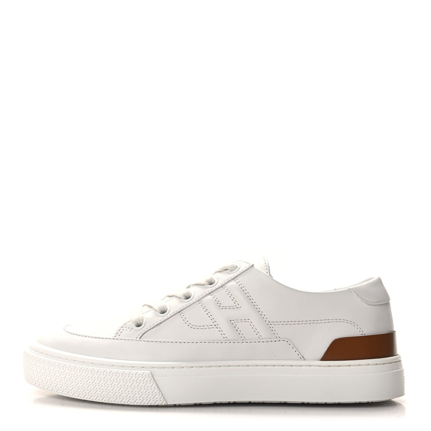 Hermes Calfskin Deep Sneakers 37.5 White Naturel 1 of 9