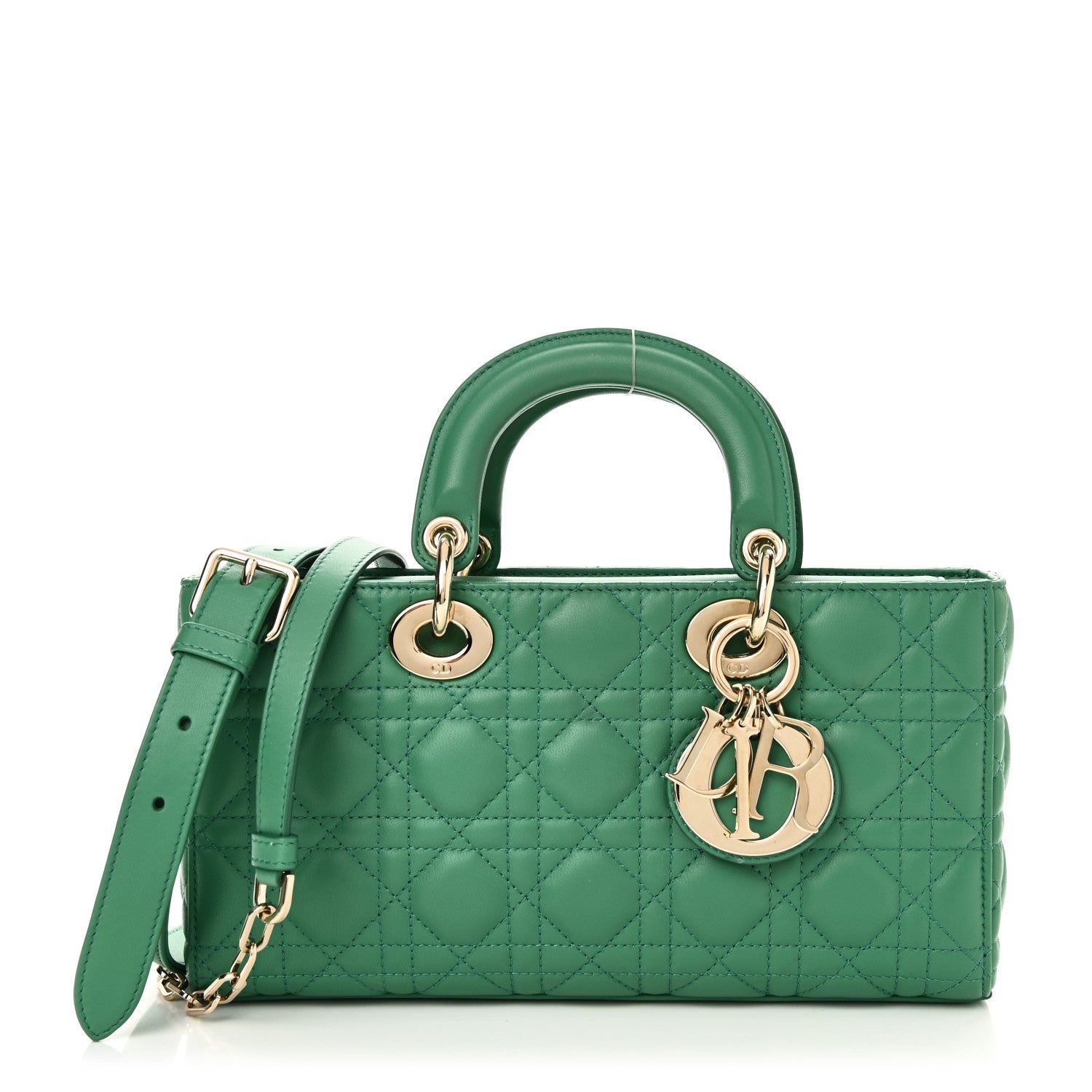 Christian Dior Lambskin Cannage Medium Lady D-Joy Green 1744819