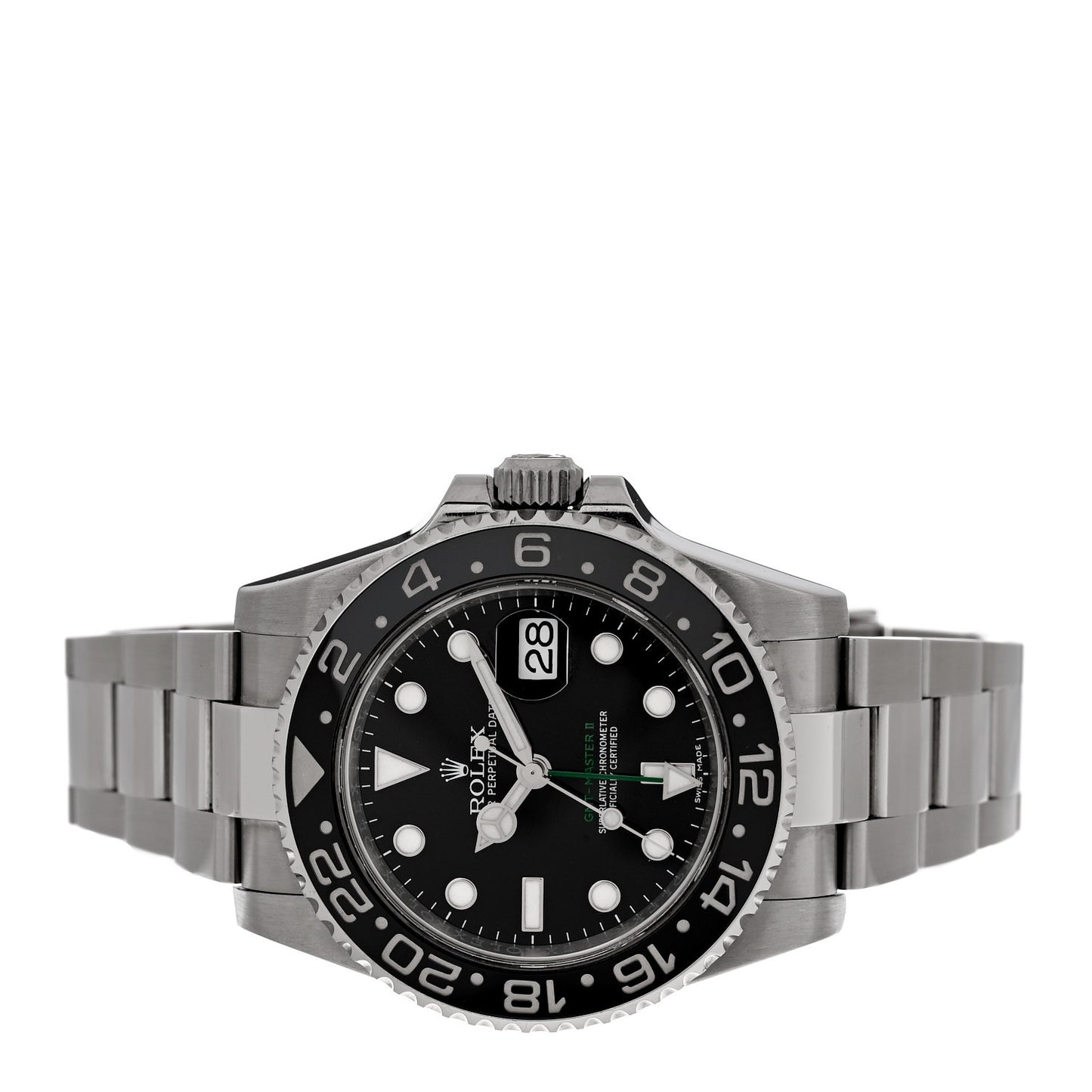 Stainless Steel 40mm Oyster Perpetual Date GMT Master II Watch Black 116710LN