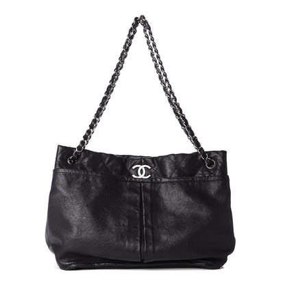 Chanel Lambskin Stitched Shopper Tote Black 1 of 10