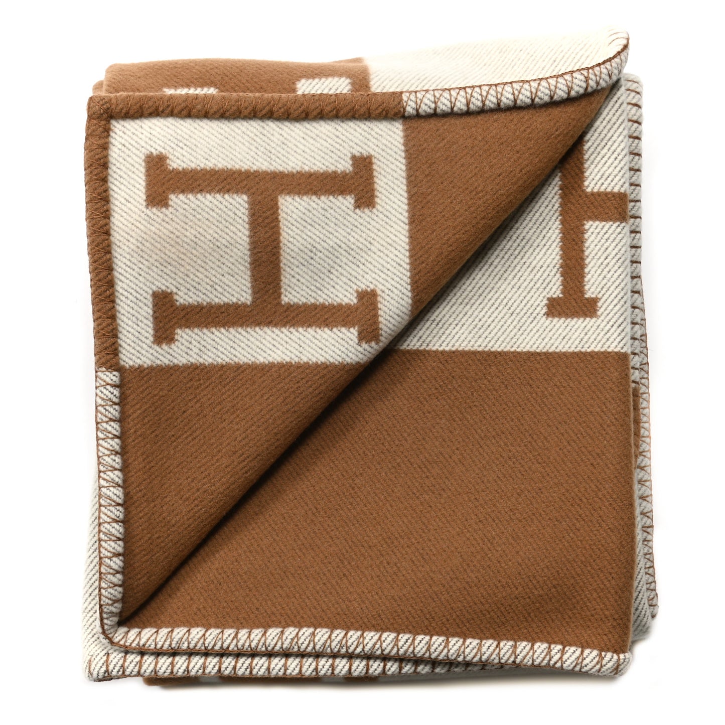 Wool Cashmere Avalon Blanket Ecru Camel