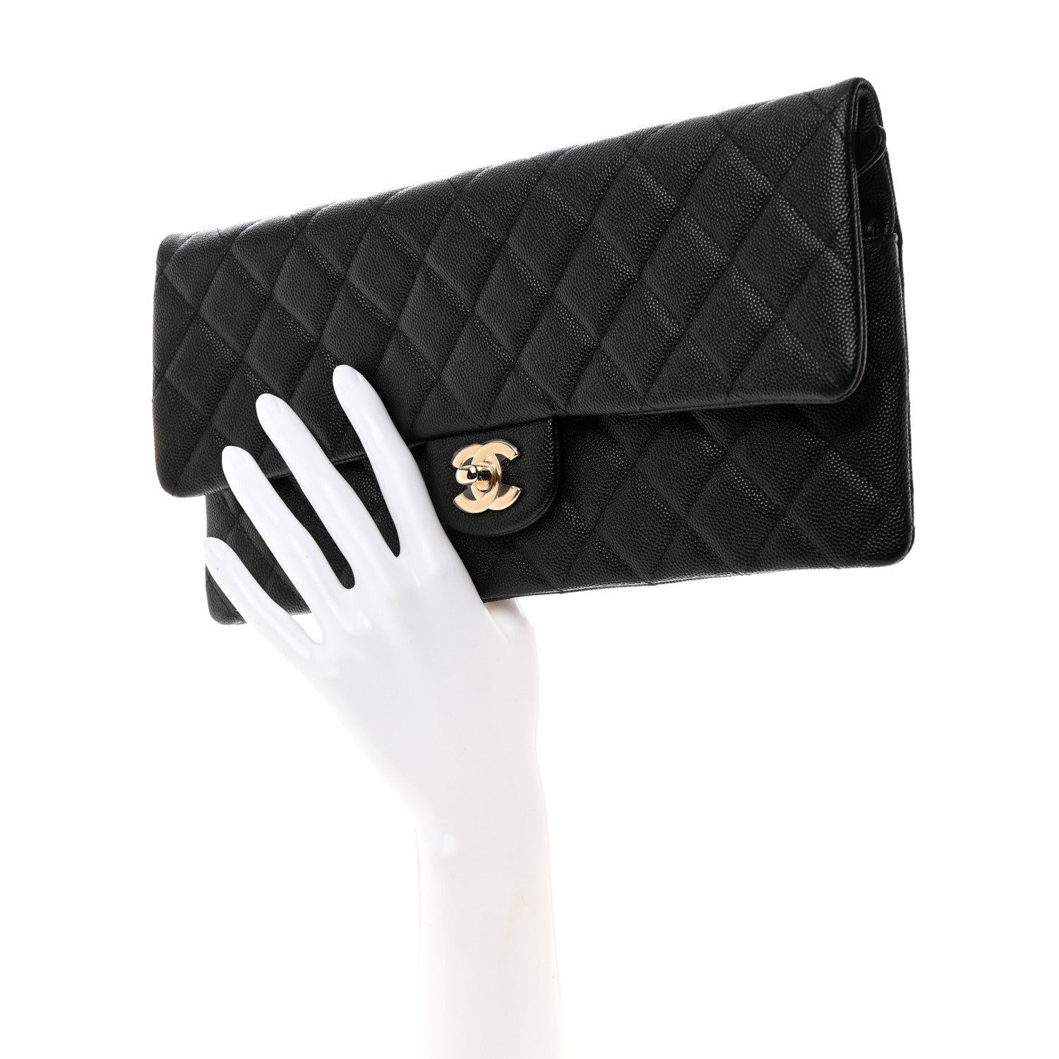 Chanel Caviar Quilted Flap Clutch Black 2 of 7
