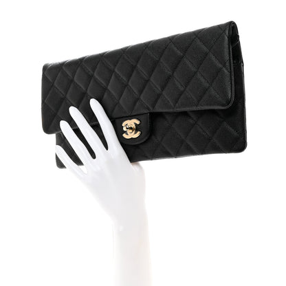 Chanel Caviar Quilted Flap Clutch Black 2 of 7