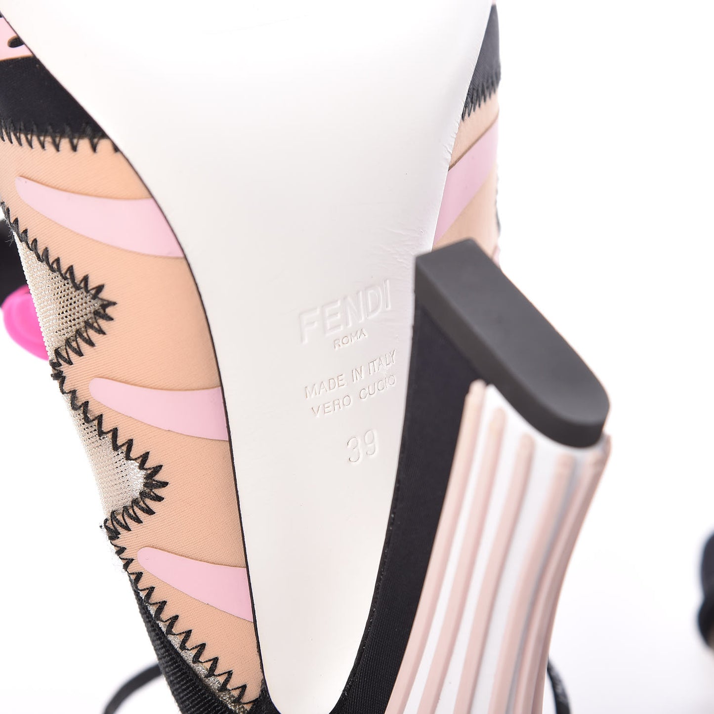 Technical Mesh FFreedom Patchwork 105 Peep Toe Sandals 39 Pink