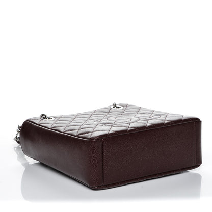 Chanel Caviar Quilted Petit Shopping Tote PST Dark Burgundy 4 of 7