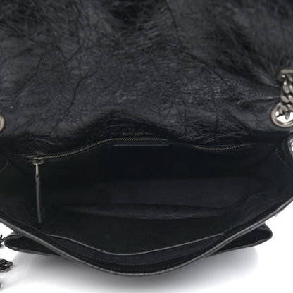 Saint Laurent Crinkled Calfskin Matelasse Monogram Medium Niki Chain Satchel Black 5 of 10