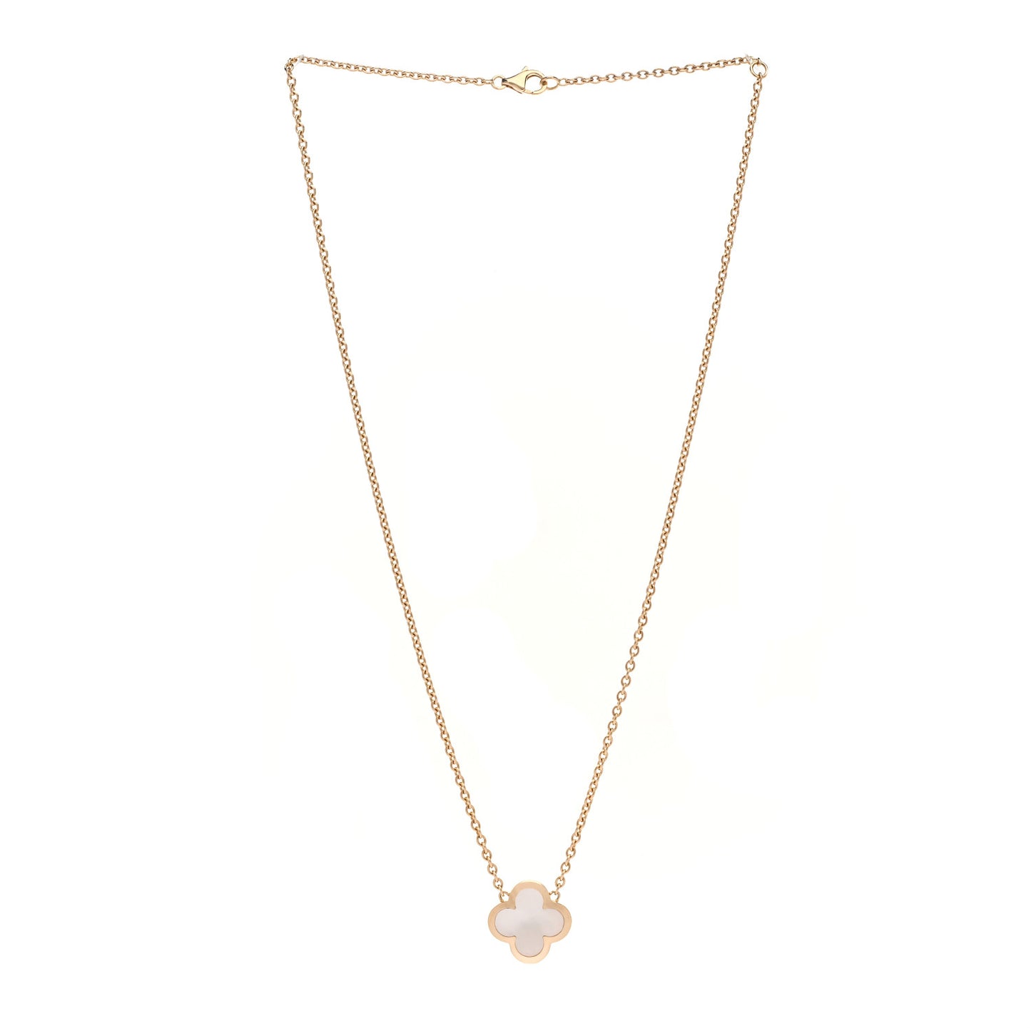 18K Yellow Gold Mother of Pearl Pure Alhambra Pendant Necklace