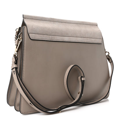 Chloe Calfskin Suede Medium Faye Shoulder Bag Motty Grey 2 of 9