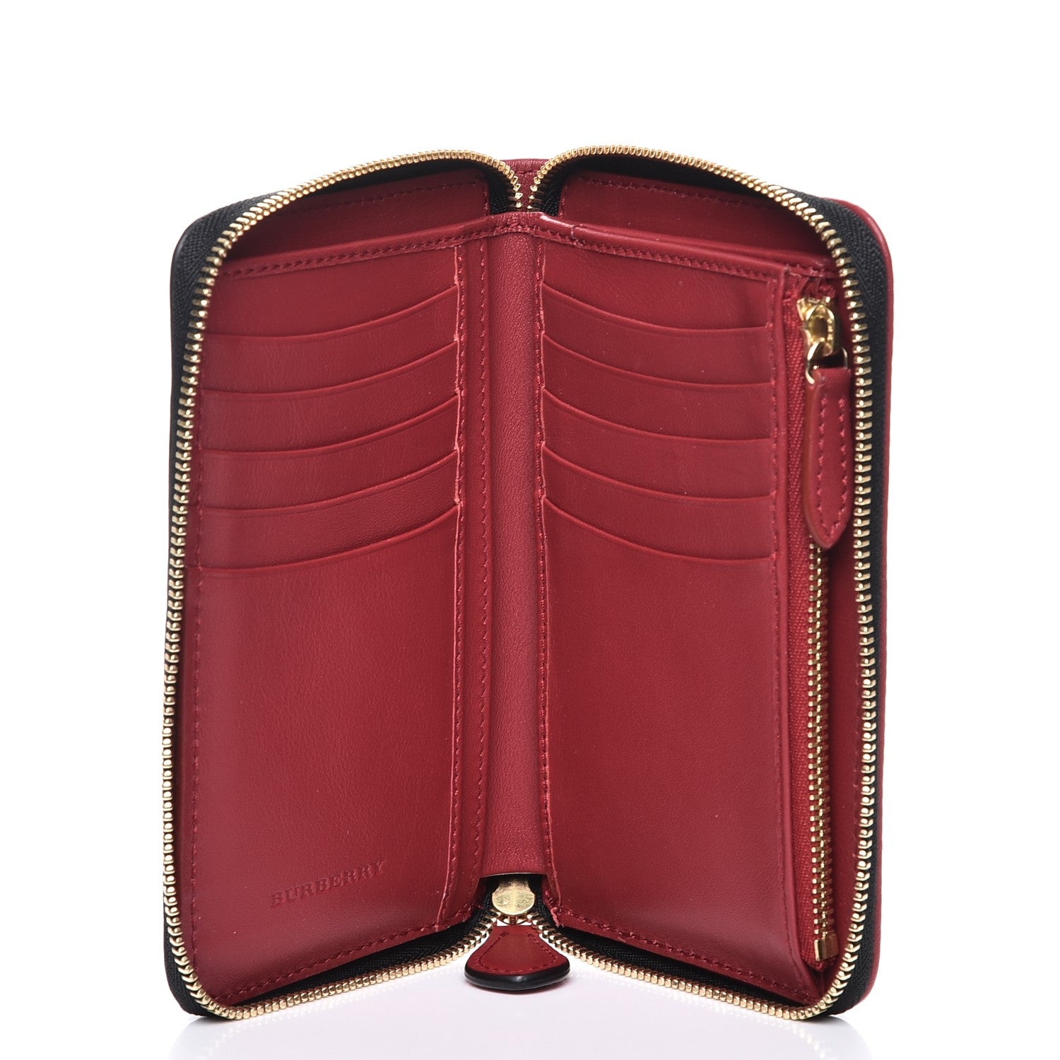 Burberry Calfskin Horseferry Check Medium Marston Zip Around Wallet Parade Red 5 of 8