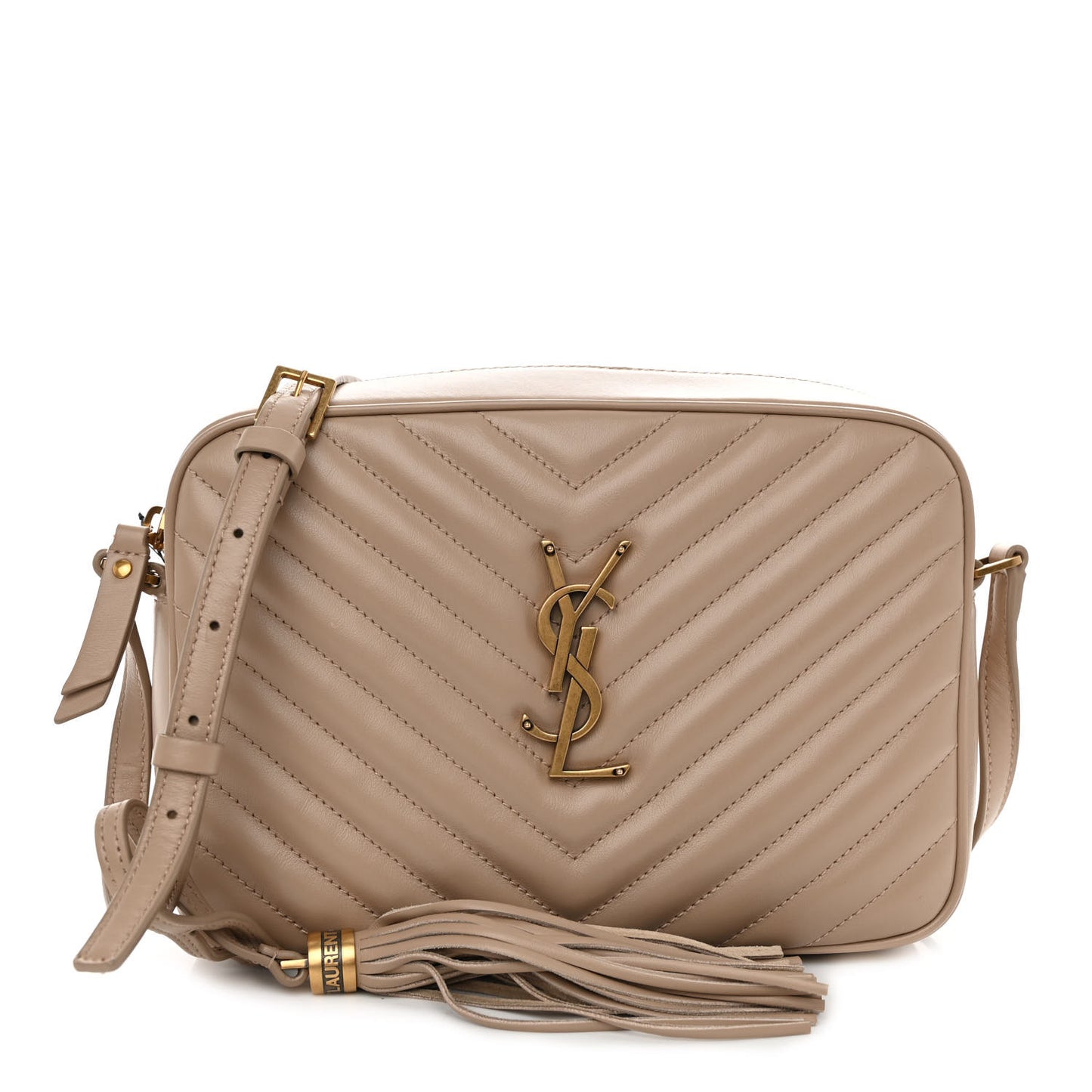 Calfskin Matelasse Monogram Lou Camera Bag Dark Beige