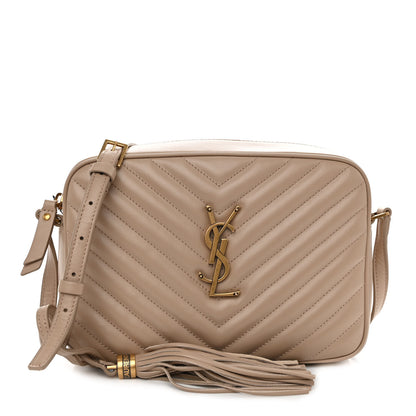Saint Laurent Calfskin Matelasse Monogram Lou Camera Bag Dark Beige 1 of 10