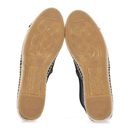 Chanel Mesh Grosgrain CC Espadrilles 40 Black 7 of 9