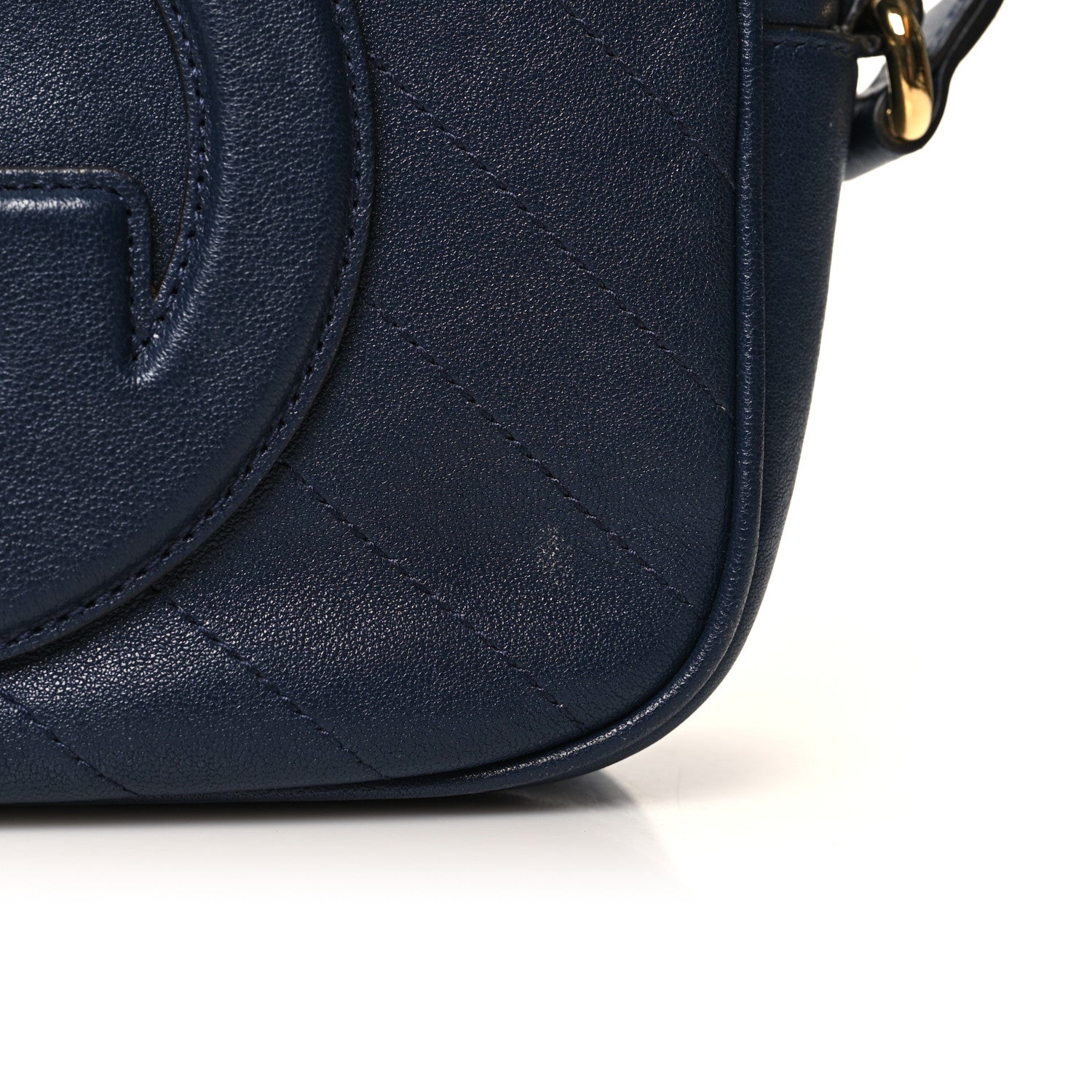 Gucci Sakai Be Green Calfskin Diagonal Stitched Small Blondie Shoulder Bag Blue Agata 11 of 13