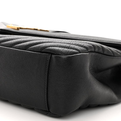 Saint Laurent Sheepskin Matelasse Chevron Monogram Large College Satchel Black 11 of 11