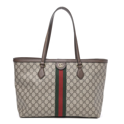 Gucci GG Supreme Monogram Medium Ophidia Shopping Tote Brown 1 of 10