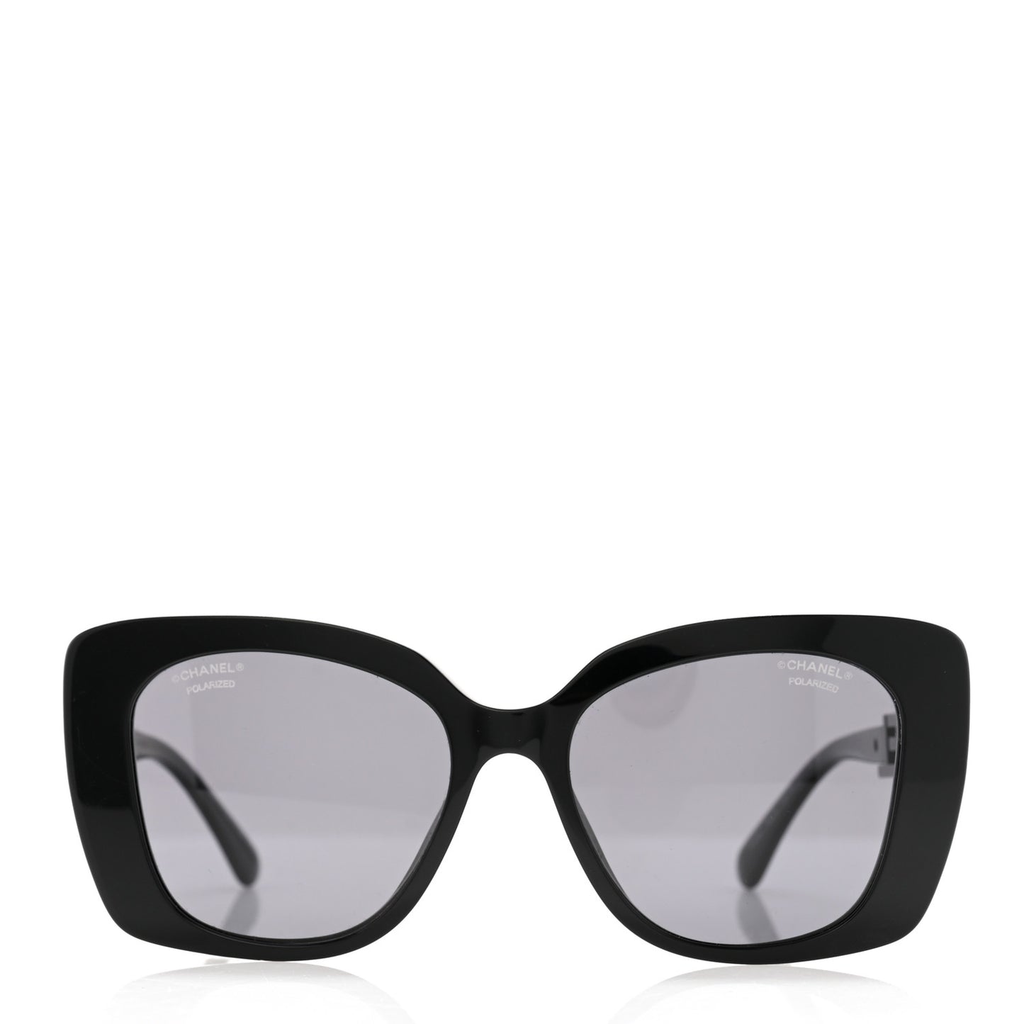 Acetate Strass Polarized Square Sunglasses 5422-B Black