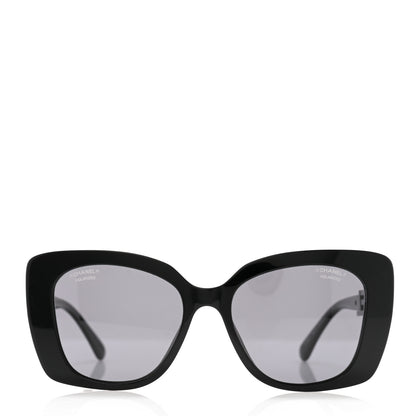 Chanel Acetate Strass Polarized Square Sunglasses 5422-B Black 2 of 8