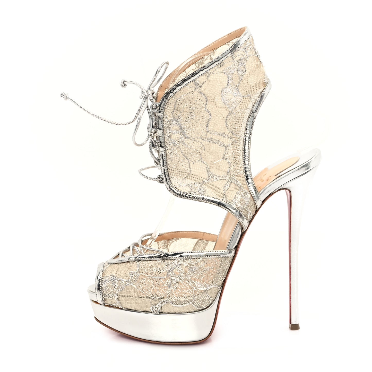 Metallic Dentelle Lurex Jose Altafine 150 Bootie 39 Silver