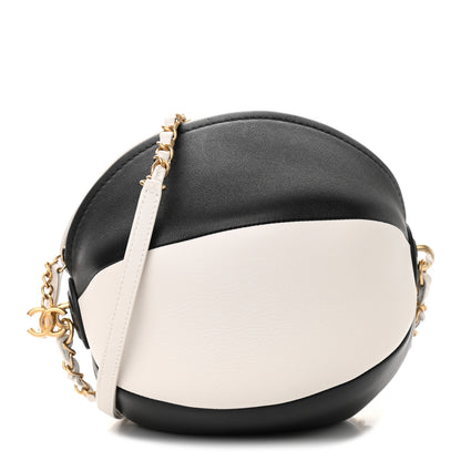 Chanel Calfskin Coco Beach Ball Bag White Black 1 of 9