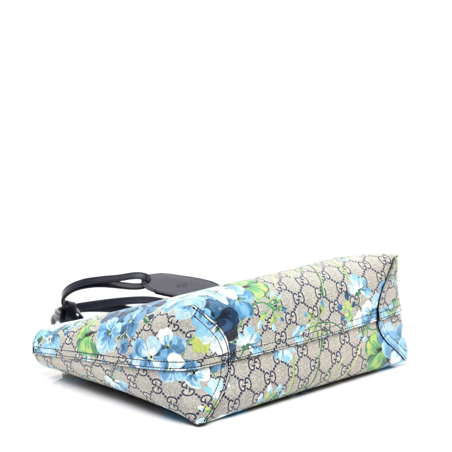 GG Supreme Monogram Blooms Small Reversible Tote Beige Blue Navy