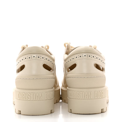 Christian Dior Brushed Calfskin Rubber Perforated Dioriron Derby Flat Shoes 36.5 Off White 5 of 10