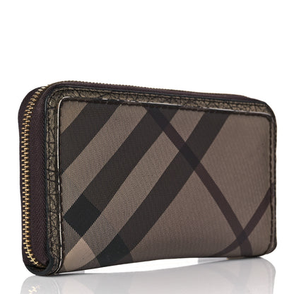 Burberry Smoked Check Zip Around Wallet Brown 3 of 8