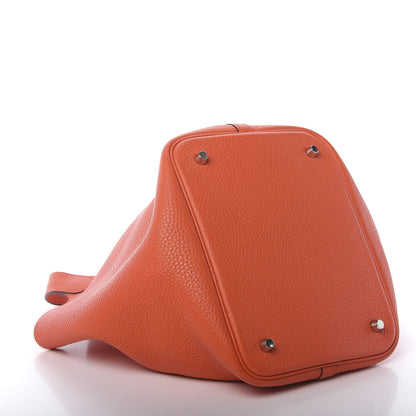 Hermes Taurillon Clemence Picotin Lock 22 MM Orange Poppy 4 of 10