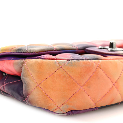 Chanel Printed Lambskin Quilted Small Flower Power Flap Ecru Orange Red Purple 9 of 11