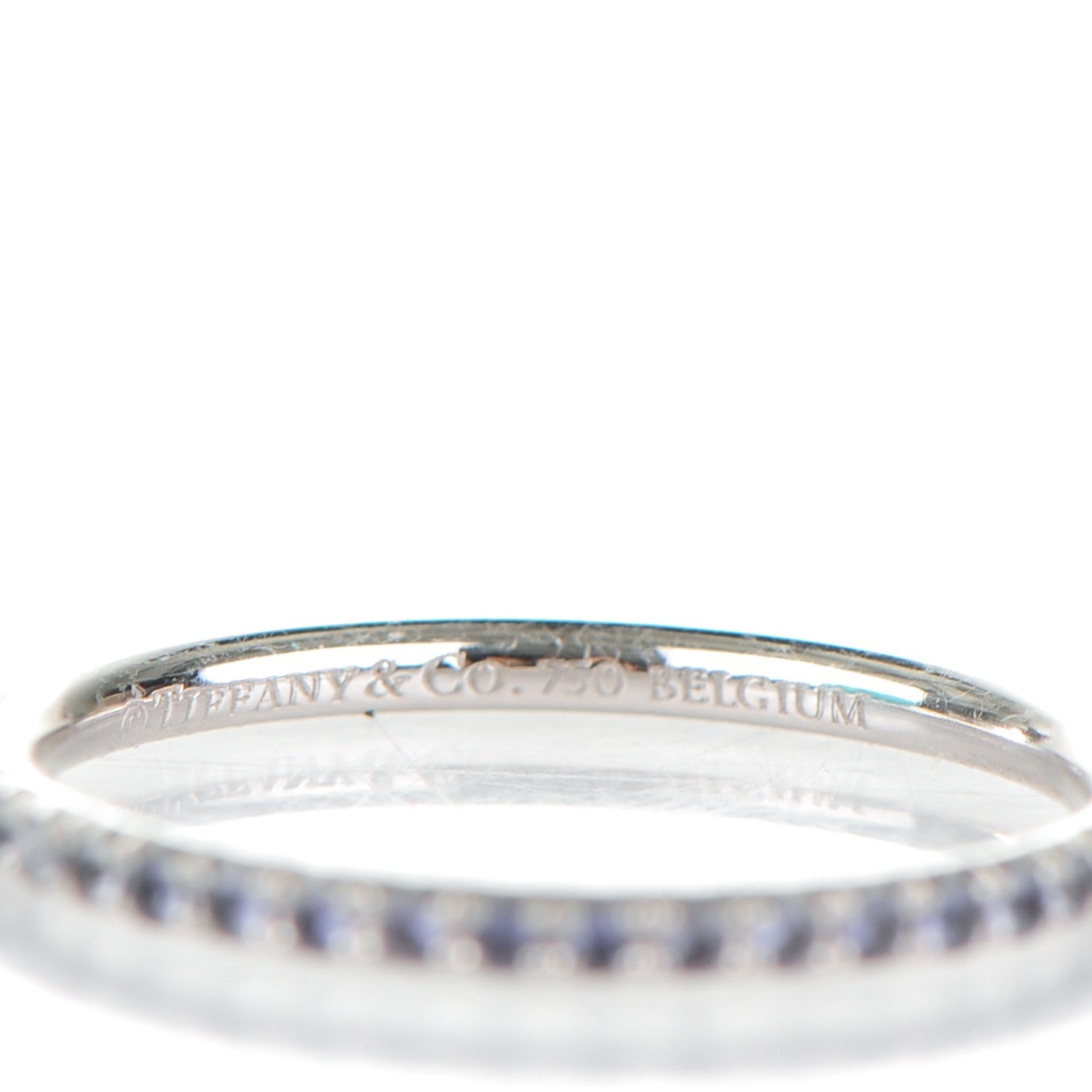 Tiffany 18K White Gold Iolite Metro Ring 5 4 of 5