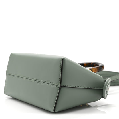 Fendi Vitello King Plexiglass Logo Embossed Mini By The Way Top Handle Boston Bag Menta 10 of 10