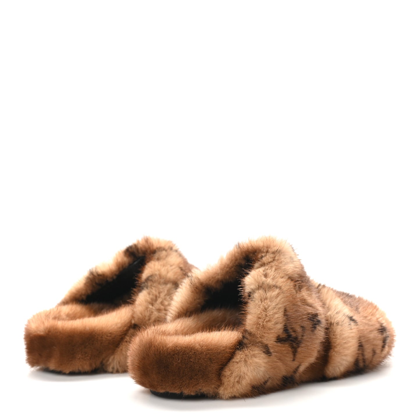 Mink Fur Bom Dia Slippers 36.5 Cognac