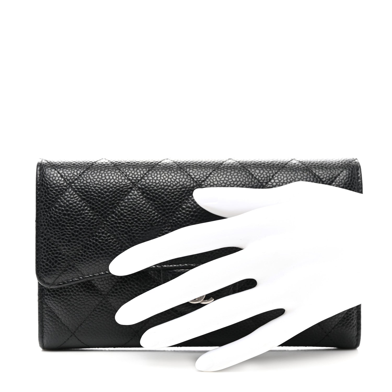 Chanel Caviar Quilted Long Flap Wallet Black 2 of 13